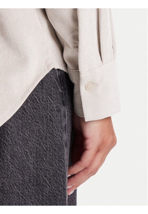 Vero Moda Koszula Sanne 10317194 Beżowy Oversize. Kolor: beżowy. Materiał: syntetyk