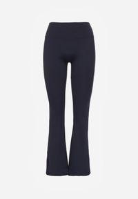Renee - Granatowe Legginsy Dzwony High Waist Orruvana. Okazja: na spacer. Stan: podwyższony. Kolor: niebieski. Długość: krótkie. Styl: sportowy #3