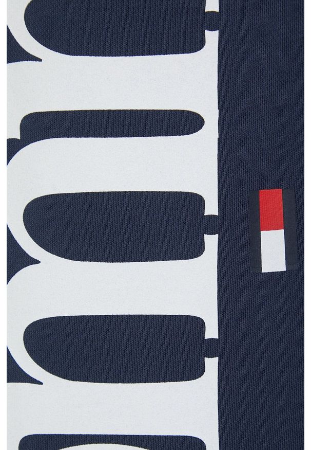 Tommy Jeans spodnie dresowe damskie kolor granatowy z nadrukiem. Kolor: niebieski. Materiał: dresówka. Wzór: nadruk
