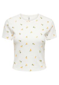 only - ONLY T-Shirt Fenja 15347986 Biały Slim Fit. Kolor: biały. Materiał: bawełna #6