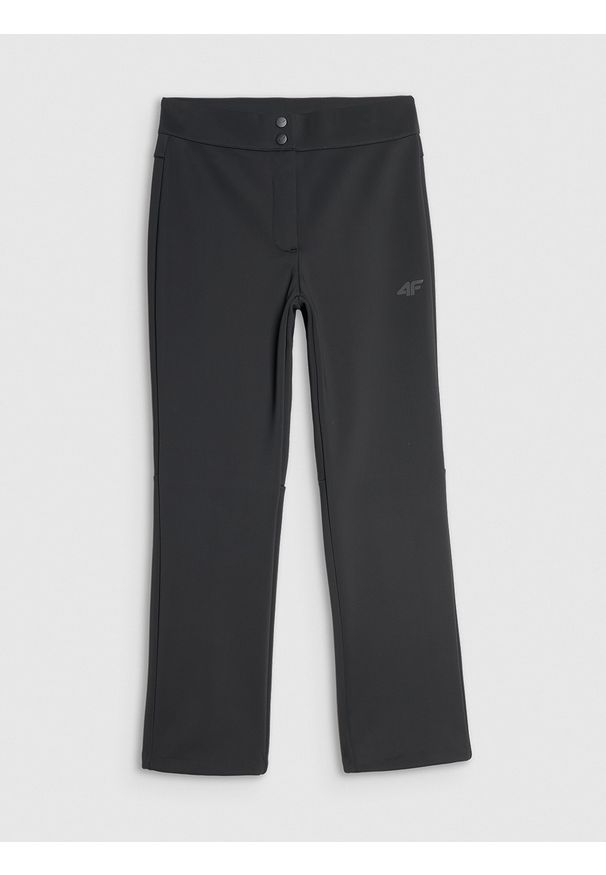 4f - 4F Spodnie narciarskie softshell membrana 5000 dziewczęce - czarne 122 (6-7 lat). Kolor: czarny. Materiał: softshell. Sezon: lato. Sport: narciarstwo