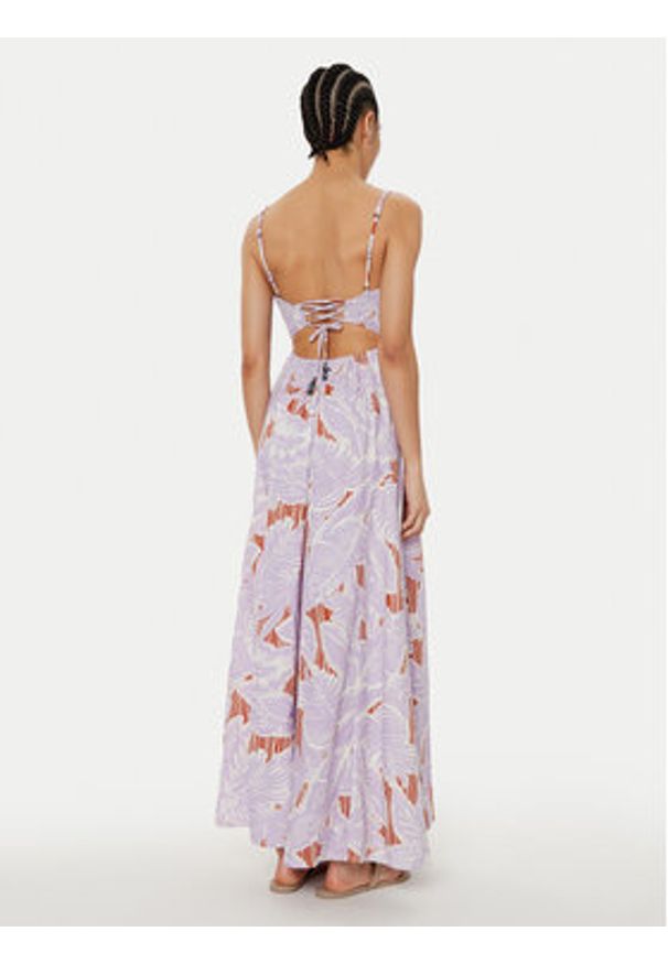 Maaji Sukienka letnia Wisteria Bloom Ela PT2708CLD001 Fioletowy Regular Fit. Kolor: fioletowy. Materiał: len. Sezon: lato