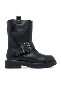 Love Moschino - LOVE MOSCHINO Botki JA24064G1NIA000A35 Czarny. Kolor: czarny. Materiał: skóra