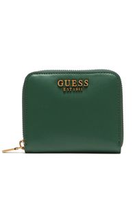 Guess Mały Portfel Damski Laurel Slg Small Zip Around SWVB85 00370 Zielony. Kolor: zielony. Materiał: skóra