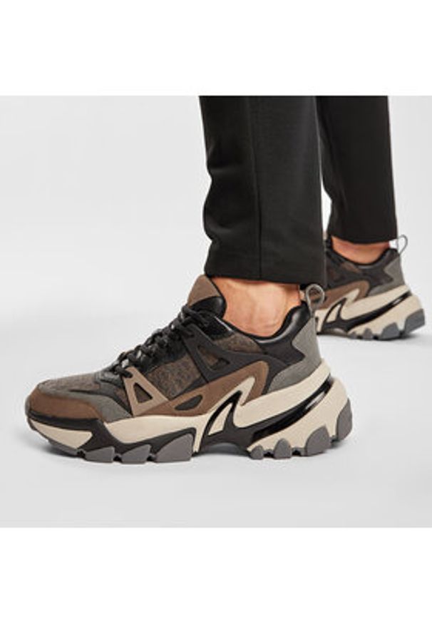 MICHAEL Michael Kors Sneakersy Nick 42F0PEFS1Q Brązowy. Kolor: brązowy. Materiał: skóra
