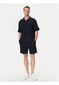 BOSS Polo Flower 50559204 Granatowy Regular Fit. Typ kołnierza: polo. Kolor: niebieski. Materiał: bawełna #3