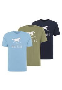 3-Pak T-Shirt Mustang Style Alex Niebieski Zielony Granatowy. Kolor: zielony, niebieski, wielokolorowy #1