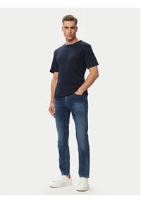 BOSS T-Shirt Rn 2P Rib 50563886 Niebieski Slim Fit. Kolor: niebieski. Materiał: bawełna #7
