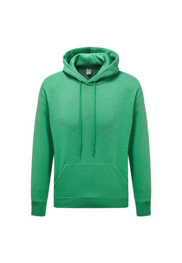 FRUIT OF THE LOOM - Bluza Z Kapturem Męska Regularny. Typ kołnierza: kaptur. Kolor: zielony. Materiał: materiał, poliester, bawełna