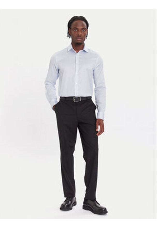 Calvin Klein Koszula LV019EU068 Błękitny Slim Fit. Kolor: niebieski. Materiał: bawełna