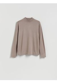 Reserved - Sweter z wiskozą - beżowy. Kolor: beżowy. Materiał: wiskoza