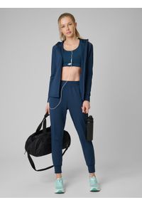 4f - 4F Spodnie treningowe szybkoschnące damskie - turkusowe XS. Kolor: turkusowy. Materiał: materiał, elastan. Sport: fitness #1