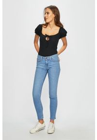 Lee - Jeansy Scarlett. Kolor: niebieski. Materiał: jeans. Wzór: gładki #3