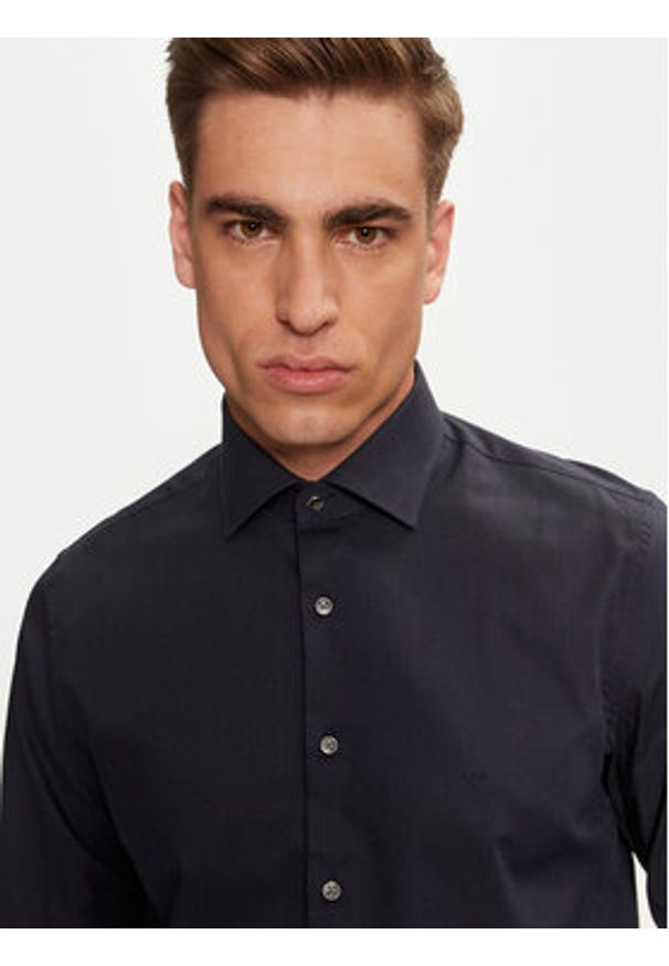 Michael Kors Koszula MK0DS01294 Granatowy Slim Fit. Kolor: niebieski. Materiał: bawełna