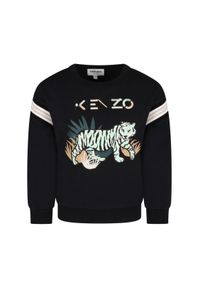 Kenzo kids - KENZO KIDS - Czarna bluza z aplikacją tygrysa 2-14 lat. Kolor: czarny. Materiał: bawełna, dzianina. Wzór: aplikacja. Sezon: lato #1