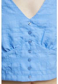 medicine - Medicine bluzka damska kolor niebieski. Kolor: niebieski. Materiał: materiał. Długość rękawa: krótki rękaw. Długość: krótkie #2