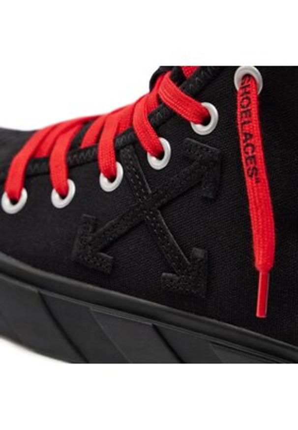 OFF-WHITE - Off-White Trampki Mid Top Vulcanized Canvas IA119S22LEA0011010 Czarny. Kolor: czarny. Materiał: materiał