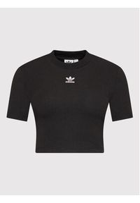 Adidas - adidas T-Shirt adicolor Essentials Rib Cropped HF3395 Czarny Regular Fit. Kolor: czarny. Materiał: bawełna
