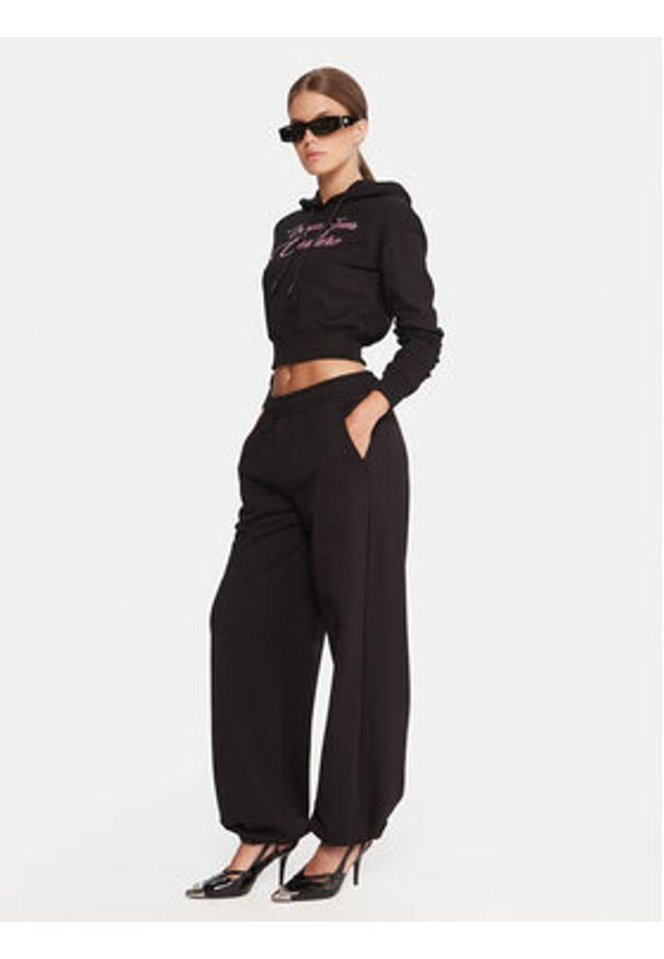 Versace Jeans Couture Bluza 79HAIT05 CF01T Czarny Regular Fit. Typ kołnierza: kołnierzyk włoski. Kolor: czarny. Materiał: bawełna