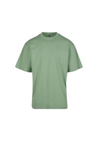 Urban Classics - Koszulka Męska Taliowana Gładka Organiczna. Kolor: zielony. Wzór: gładki. Sport: turystyka piesza #1