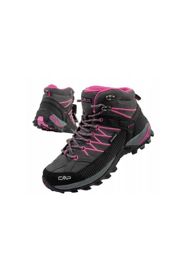 Buty damskie trekkingowe CMP Rigel wodoodporne. Kolor: wielokolorowy, czarny, szary. Materiał: materiał, syntetyk
