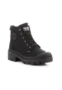 Buty do chodzenia unisex Palladium Pallabase Twill. Wysokość cholewki: za kostkę. Zapięcie: sznurówki. Kolor: czarny. Materiał: guma, syntetyk, materiał. Szerokość cholewki: normalna. Sport: turystyka piesza