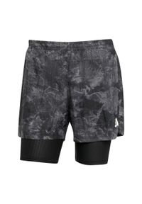 Adidas - Szorty Own The Run Spray Dye 2-In-1. Kolor: wielokolorowy, czarny, szary. Technologia: ClimaCool (Adidas). Sport: bieganie