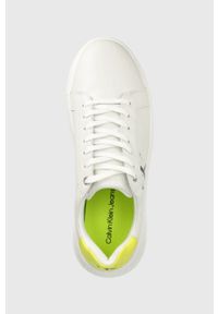 Calvin Klein Jeans sneakersy skórzane Chunky Cupsole Laceup Low YM0YM00427.0LE kolor biały. Nosek buta: okrągły. Zapięcie: sznurówki. Kolor: biały. Materiał: skóra #2