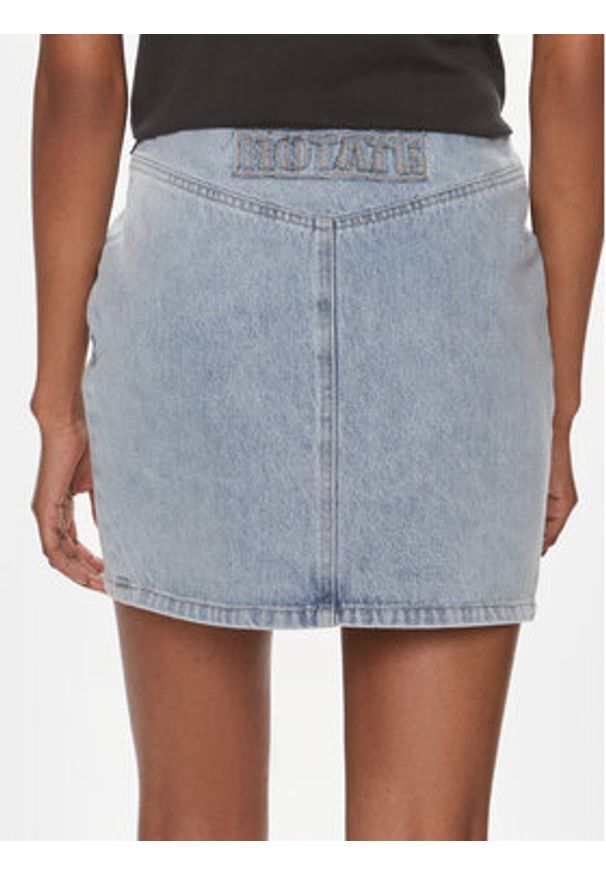 ROTATE Spódnica jeansowa Denim Laced Mini 1120101468 Niebieski Regular Fit. Kolor: niebieski. Materiał: bawełna