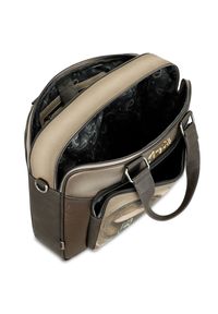 Brązowa Aktówka Anekke Elegancka Damska Torba Na Laptopa. Kolor: brązowy. Wzór: haft, napisy. Styl: elegancki #10