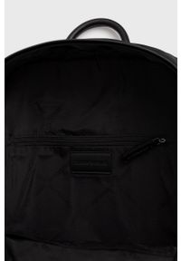 Emporio Armani plecak męski kolor czarny duży gładki. Kolor: czarny. Wzór: gładki