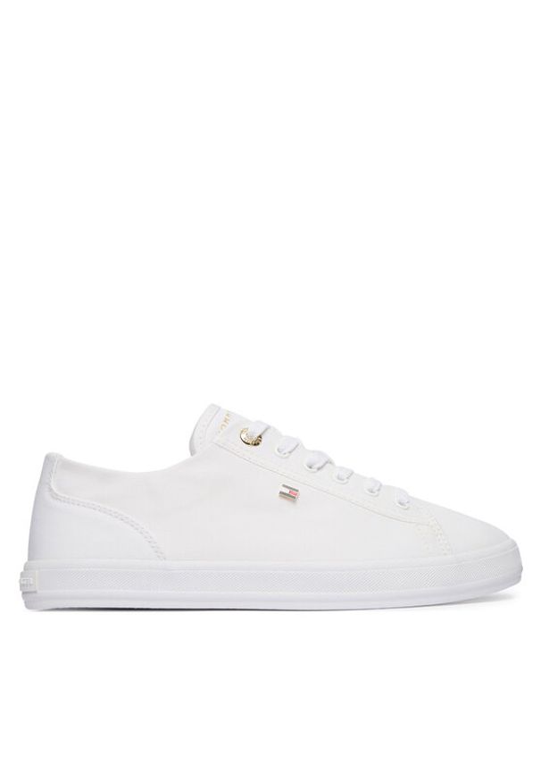 TOMMY HILFIGER - Tommy Hilfiger Tenisówki Th Foxing Sneaker Canvas FW0FW09170 Biały. Kolor: biały. Materiał: materiał
