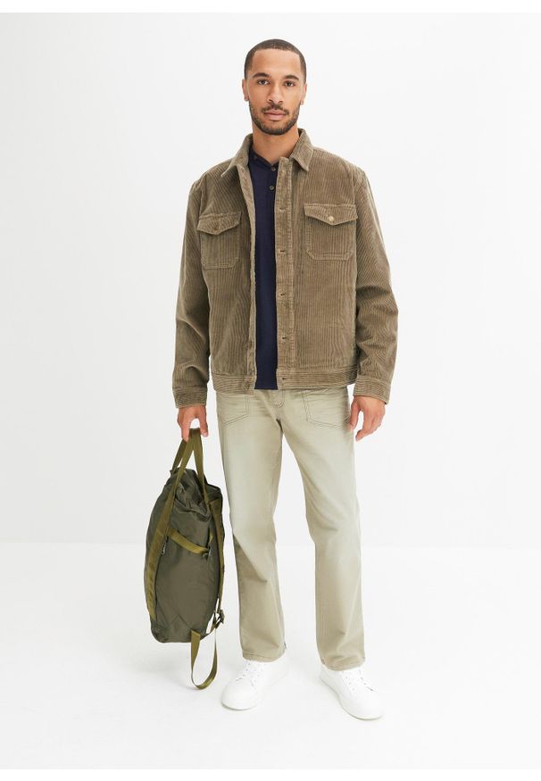 bonprix - Koszulka z dekoltem henley z czystej bawełny organicznej (2 szt.). Typ kołnierza: typu henley. Kolor: niebieski. Materiał: bawełna. Długość rękawa: krótki rękaw. Długość: krótkie. Styl: elegancki