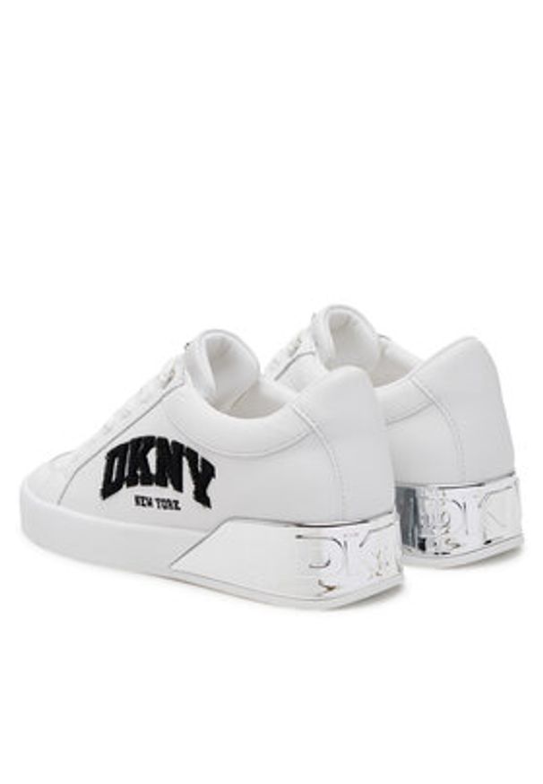 DKNY Sneakersy K1558006 Biały. Kolor: biały. Materiał: skóra