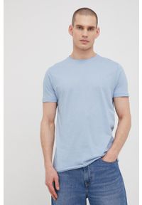 Brave Soul t-shirt męski wzorzysty. Kolor: niebieski. Materiał: dzianina