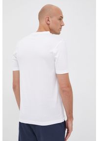 BOSS - Boss t-shirt bawełniany kolor biały z nadrukiem. Kolor: biały. Materiał: bawełna. Wzór: nadruk