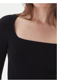 Kontatto Sweter 3M0830C Czarny Slim Fit. Kolor: czarny. Materiał: wiskoza #4