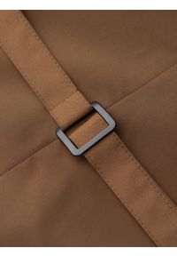 Ombre Clothing - Kamizelka męska garniturowa bez klap - karmelowa V1. Materiał: tkanina, poliester. Wzór: gładki, jednolity. Styl: elegancki #6