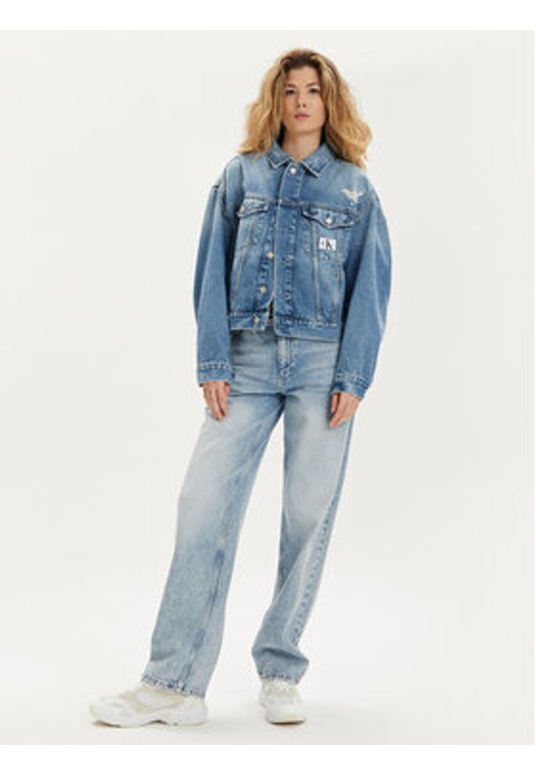 Calvin Klein Jeans Kurtka jeansowa J20J222787 Niebieski Boxy Fit. Kolor: niebieski. Materiał: bawełna