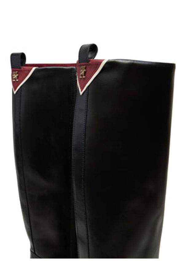 TOMMY HILFIGER - Tommy Hilfiger Kozaki Premium Leather Long Boot FW0FW08180 Czarny. Kolor: czarny. Materiał: skóra