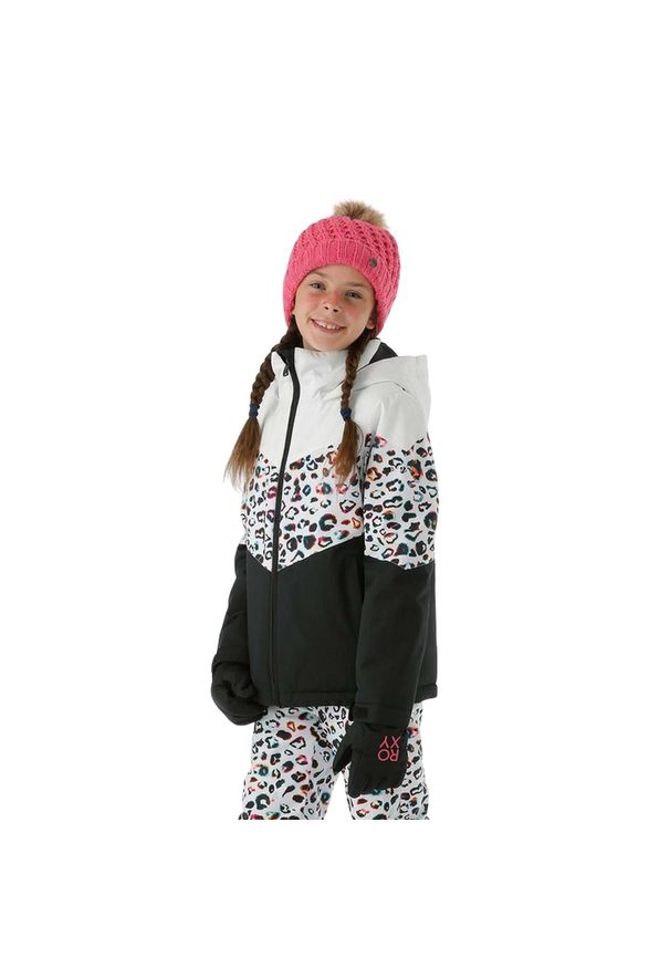 Kurtka narciarska dla dzieci Roxy Whist 10K. Kolor: wielokolorowy. Materiał: poliester. Wzór: motyw zwierzęcy. Sezon: zima. Sport: narciarstwo