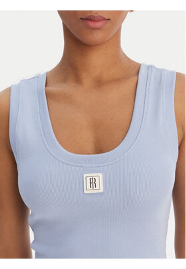 Fracomina Top FP26ST2001J40101 Błękitny Slim Fit. Kolor: niebieski. Materiał: bawełna