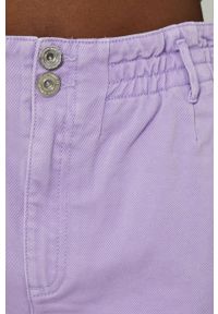 medicine - Medicine szorty jeansowe damskie gładkie high waist. Stan: podwyższony. Kolor: fioletowy. Materiał: jeans. Wzór: gładki #5