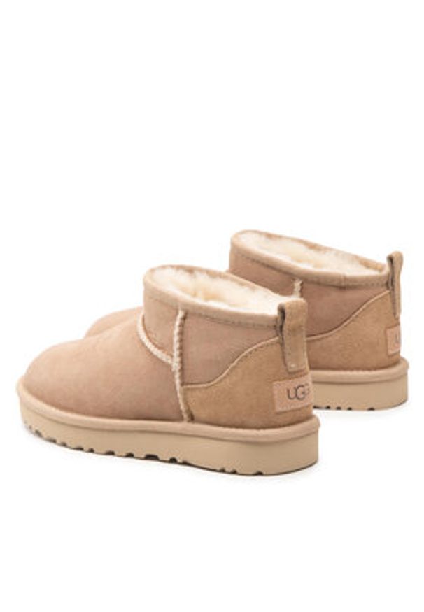 Ugg Śniegowce W Classic Ultra Mini 1116109 Beżowy. Kolor: beżowy. Materiał: zamsz, skóra
