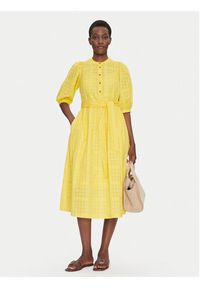 Barbour Sukienka letnia LDR0893YE32 Żółty Regular Fit. Kolor: żółty. Materiał: bawełna. Sezon: lato #5