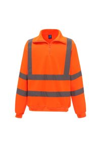 YOKO - Męska Bluza Rozpinana HiVis Quarter Zip. Kolor: żółty, pomarańczowy, wielokolorowy