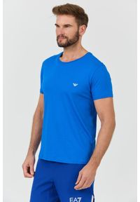 Emporio Armani - EMPORIO ARMANI Niebieski t-shirt basique. Kolor: niebieski #3