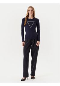 Guess Sweter W5YR23 Z2NQ2 Granatowy Regular Fit. Kolor: niebieski. Materiał: wiskoza #5