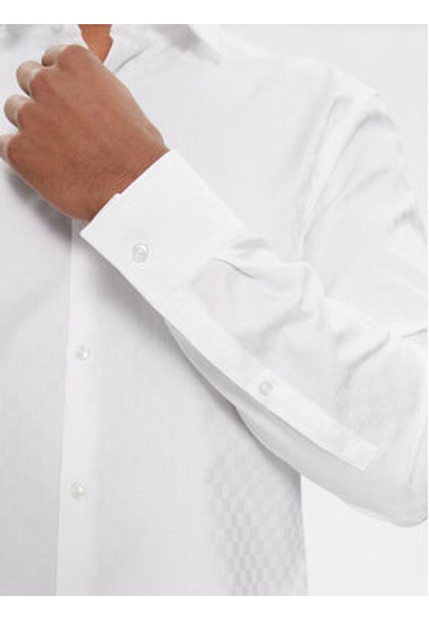 Hugo Koszula Kenno 50508316 Biały Slim Fit. Kolor: biały. Materiał: bawełna