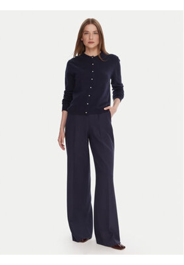 United Colors of Benetton - United Colors Of Benetton Kardigan 1002D501U Granatowy Regular Fit. Kolor: niebieski. Materiał: wełna